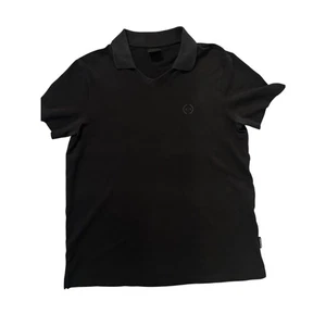 AX Armani Exchange Polo Uomo Scollo V Maniche Corte Collo Tg L Nero - Foto 1 di 9
