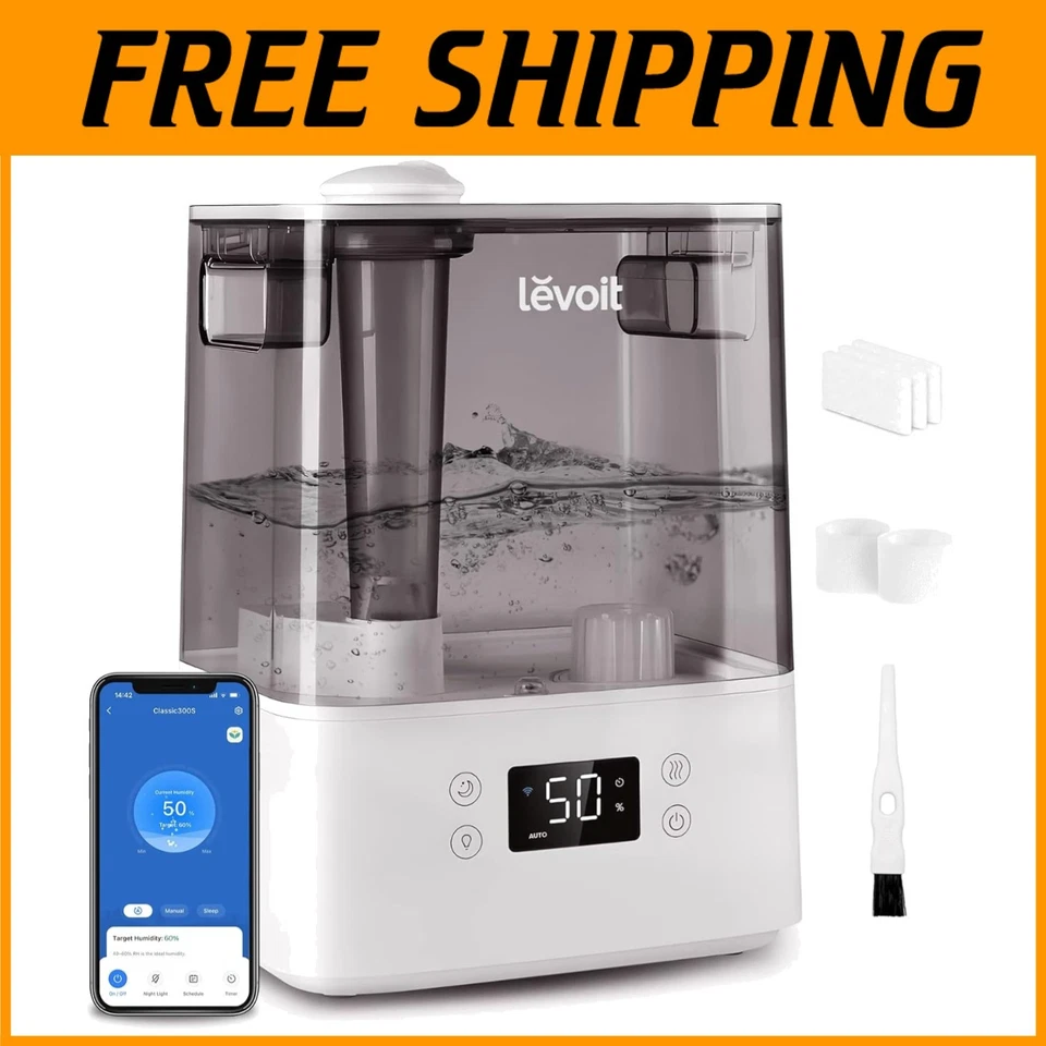 Smart Cool Mist Humidifier 6L - Essential Oil Diffuser, Gray - Image 1 of 4