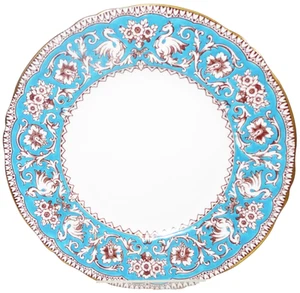 Plato de ensalada ELLESMERE TURQUESA por Crown Staffordshire 8" NUEVO NUNCA VENDIDO Inglaterra - Imagen 1 de 5