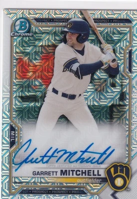 2021 Bowman - Mega Box Chrome Mojo Autographs Garrett Mitchell #BMA-GM (AU, RC) - Image 1 of 2