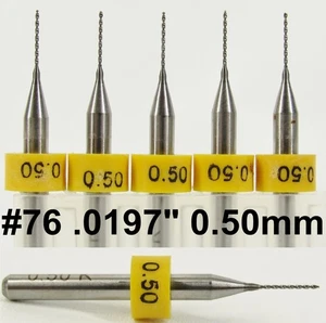 0,020 Zoll 0,50 mm Vollhartmetall Bohrer FÜNF Stück - 1/8 Zoll Schaft 0,0197 Zoll R/S - Bild 1 von 4