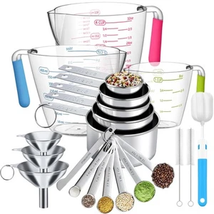 Measuring Cups and Spoons Set 21 Piece, 11 Stainless Steel Nesting Measuring ... - Picture 1 of 7