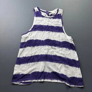 Roxy Tie Dye Tank Top Women’s Small Purple White Striped Sleeveless Boho Surf - Picture 1 of 11