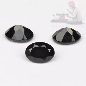 Natural Black Spinel 8x6mm Oval Cut Loose Gemstone Lot 5 Pieces - Picture 1 of 8