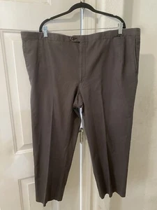 Men’s Brioni Cortina 100% Cotton Flat Front Straight Leg Pants Size EU 62 US 48 - Picture 1 of 10
