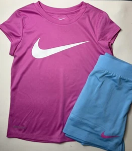 Youth Girls Dri Fit Nike 2 Piece Set Shirt Skirt Skort Size 6 Medium NWT - Picture 1 of 6