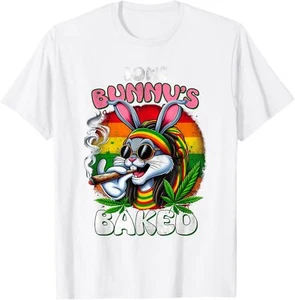 Happy 420 Easter Funny Smoking Easter Bunny Men Women T-Shirt - Picture 1 of 4