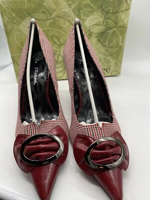 Zapatos para mujer J Renee talla 12 W pata de gallo punta punta roja hebilla a cuadros Foto 1 de 4