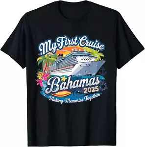 My First Cruise Bahamas 2025 Cute First Time Cruise Vacation T-Shirt S-5XL - Picture 1 of 6