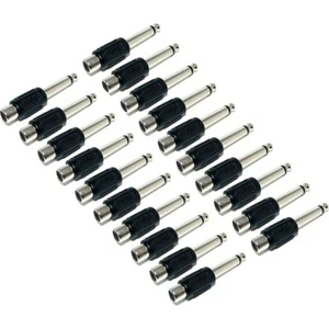 20 pack RCA female to 1/4" male mono audio converter adapters NEW - Picture 1 of 1