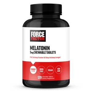 FORCE FACTOR Chewable Melatonin 5mg, Vegan, Non-GMO, Cherry Flavor, 120ct - Picture 1 of 7