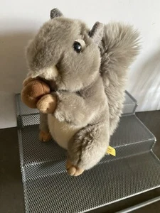 Miyoni By Aurora Squirrel Plush Gray Stuffed Animal With Acorn Realistic - Picture 1 of 7
