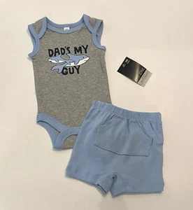 Newborn Baby Boy Clothes Shorts Bodysuit 2 PC Set Cute Outfit New - Picture 1 of 3