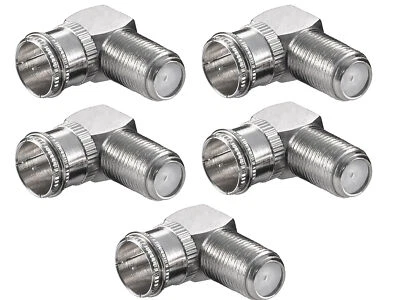5 F-Quick Stecker SAT F-Buchse 90° gewinkelt Winkel Adapter Schnellstecker Kabel - Bild 1 von 3