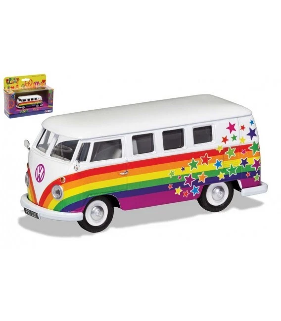 VOLKSWAGEN CAMPERVAN PEACE LOVE AND WISHES 1:43 - Immagine 1 di 1