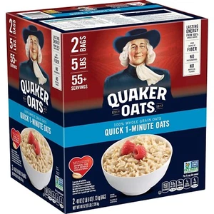 Quaker Quick 1-Minute Oatmeal, Non GMO Project Verified, 2.5 Pound (Pack of 2) - Picture 1 of 4
