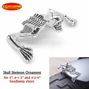 Skeleton Ornament Motorcycle 4-1/2" Spotlamp or 5-3/4" Headlamp for Cafe Racer - Picture 1 of 9