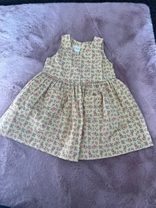 Laura Ashley Mother & Child Yellow Floral Cotton Dress 18 Months With Pockets - Picture 1 of 2