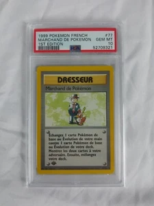 French PSA 10 1st Edition Base Set #77 Marchand de Pokemon. Gem Mint Rare WotC - Picture 1 of 2