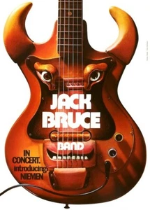 Jack Bruce Band POSTER 1972 seltene große cremefarbene Eric Clapton Ginger Baker Gitarre - Bild 1 von 1