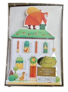 Hallmark Santa Home Die Cut Holiday Christmas Change of Address Boxed Card Set - Picture 1 of 3