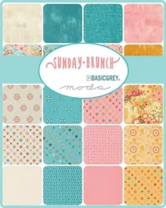 SUNDAY BRUNCH 5" Square Charm Pack Quilt Fabric by Moda (42 Pc) by BasicGrey - Picture 1 of 2