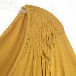 Retrology Gold 3/4 Sleeve Shirred Blouse NEW with Tags Women's PLUS size 3X - Picture 1 of 5