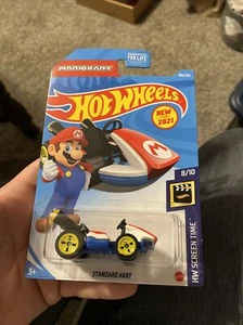 Hot Wheels Standard Kart Mariokart Red #166 166/250 2021 HW Screen Time 8/10 - Picture 1 of 2