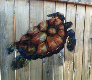 Large sea turtle Wall hanging Outdoor Patio garden wall Sculpture interior decor - Picture 1 of 2