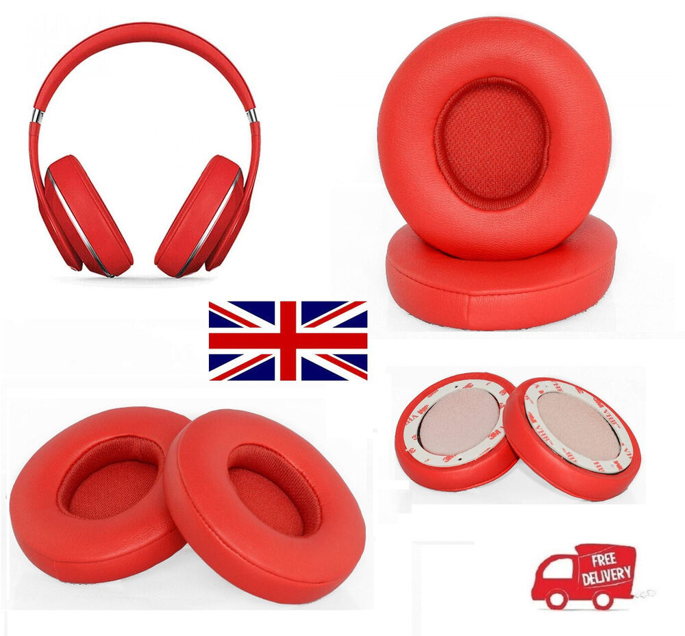 2pc Red Replacement Ear Pad Soft Cushion Cover For Dr Dre Beats Solo 2.0 Headset
