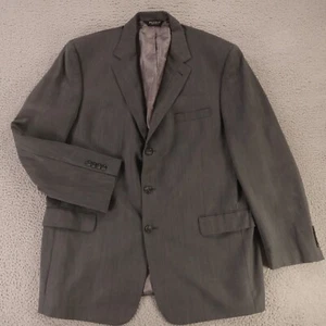 Jos A Bank Jacket XL Gray 100% Worsted Wool Twill Blazer Sport Coat 46L - Picture 1 of 16