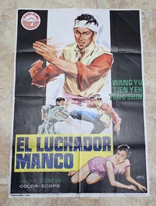 POSTER ORIGINAL EL LUCHADOR MANCO Spain 1973 Wang Yu aka ONE-ARMED BOXER  - Imagen 1 de 13