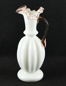 Fenton Krug Transparent Pink Crest Produziert 1944-1947 (9 1/2") - Bild 1 von 8