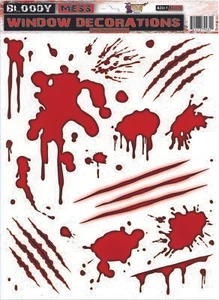 Bloody Window Decorations - Window Clings - Picture 1 of 1