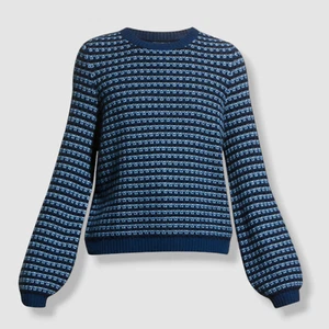$375 CHINTI & PARKER Women's Blue The Fishing Crewneck Cashmere Sweater Size L - Picture 1 of 4