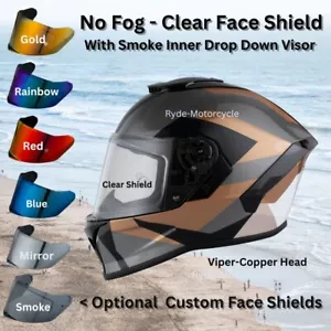 Daytona Viper Copperhead Full Feature Motorcycle Helmet Optional Face Shields - Picture 1 of 65