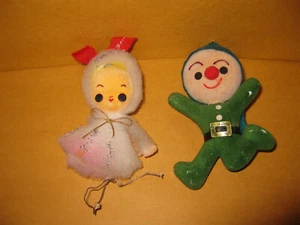 ORNAMENTI NATALIZI, VINTAGE, SET DI 2, FELTRO, FLOCCATO & BATTUTA - Foto 1 di 4