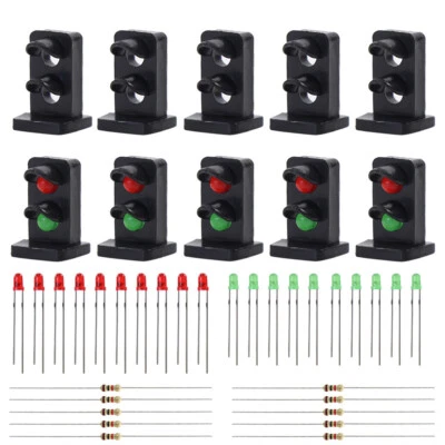 10 sets Target Faces With LEDs Railway Dwarf signal HO OO Scale 2 Aspects JTD19 - Image 1 of 4