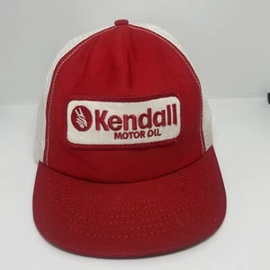 Vintage KENDALL MOTOR OIL Snapback Trucker Hat Patch Car Racing Made In USA - Picture 1 of 6