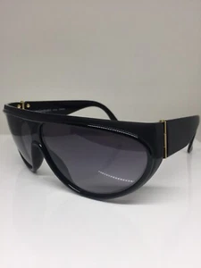 New Vintage Yves Saint Laurent YSL 8761-2 Y 59 Sunglasses Black & Gold France - Picture 1 of 12