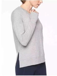 Athleta Highland Crossback Pullover Damen grau M Seidenmischung Rundhals Athleisure - Bild 1 von 9