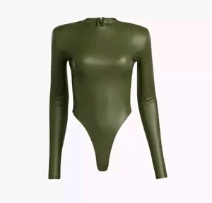 Adidas x Ivy Park Beyoncé Padded Faux Leather Body Suit Wild Pine Size S Small - Picture 1 of 6