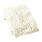 $355 Ralph Lauren Bradbury Cable Knit Throw Blanket Chic Cream 100% Cotton 54x72