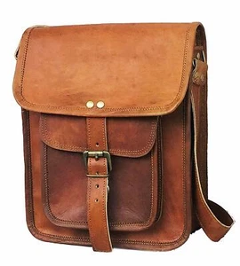 11 In Vintage Leather Crossbody Messenger Bag iPad/Tab Handbag Satchel Sling Bag - Picture 1 of 8