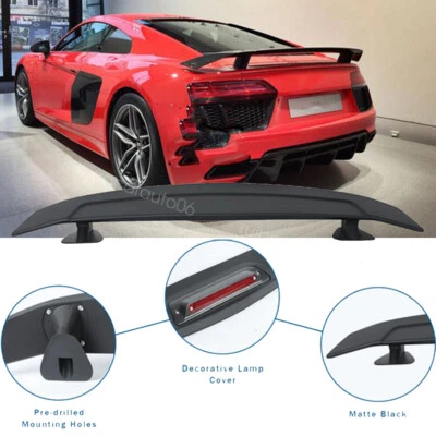 For Audi TT R8 V8 V10 GT Matte Black Racing Rear Trunk Spoiler Wing Boot Lip - Image 1 of 4