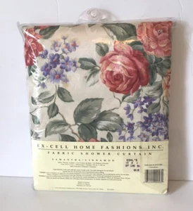 Excell Samantha Polyester Fabric Shower Curtain Floral Roses 70 x 72 Inch NEW - Picture 1 of 3