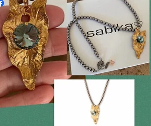 Sabika Desert Rider Long Pearl Necklace with Leaf Pendant - Picture 1 of 1