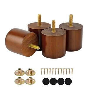2 Inch Furniture Feet Wood Set of 4 Replacement Legs for Sofa Couch Ottoman D... - Picture 1 of 7