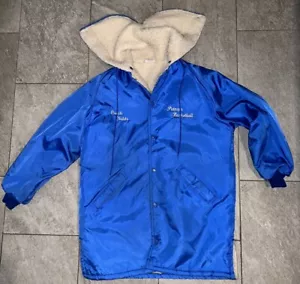Birdie Richard A Leslie Coach Jacket M Windbreaker Sherpa Lined Blue USA VTG - Picture 1 of 15