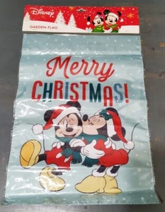 Merry Christmas Mickey & Minnie Mouse Garden Flag 12"X18" Indoor/Outdoor New - Picture 1 of 3